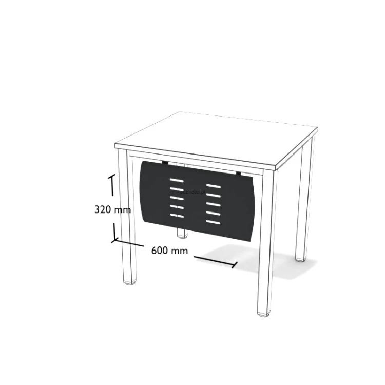 Metalowa osłona do biurka Os1 600 × 320 mm – maskownica frontowa Antrax
