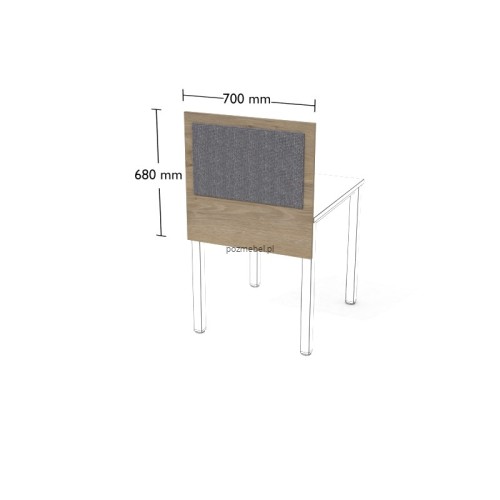 Przegroda do biurka XAR-PGA1 700 × 680 mm – tapicerowany panel do pojedynczego stanowiska