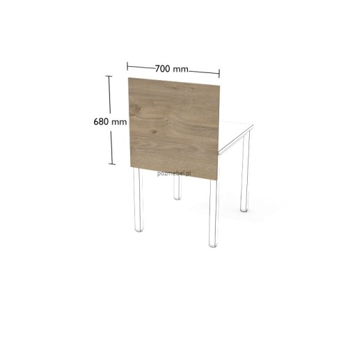 Przegroda do biurka XAR-PGV1 700 × 680 mm – panel boczny do pojedynczego stanowiska