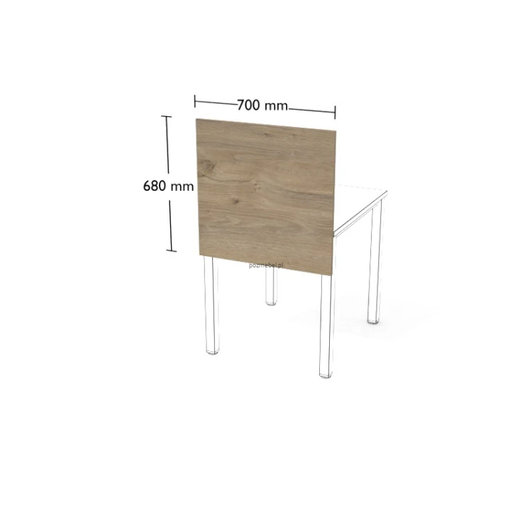 Przegroda do biurka XAR-PGV1 700 × 680 mm – panel boczny do pojedynczego stanowiska