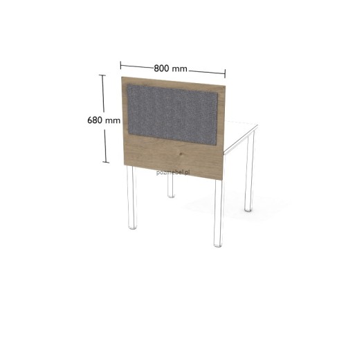 Przegroda do biurka XAR-PGA2 800 × 680 mm – tapicerowany panel do stanowiska pracy