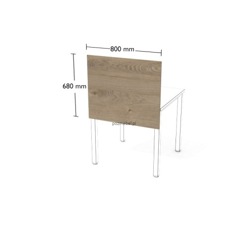 Płytowa przegroda do biurka XAR-PGV2 800 × 680 mm – panel boczny do stanowiska pracy