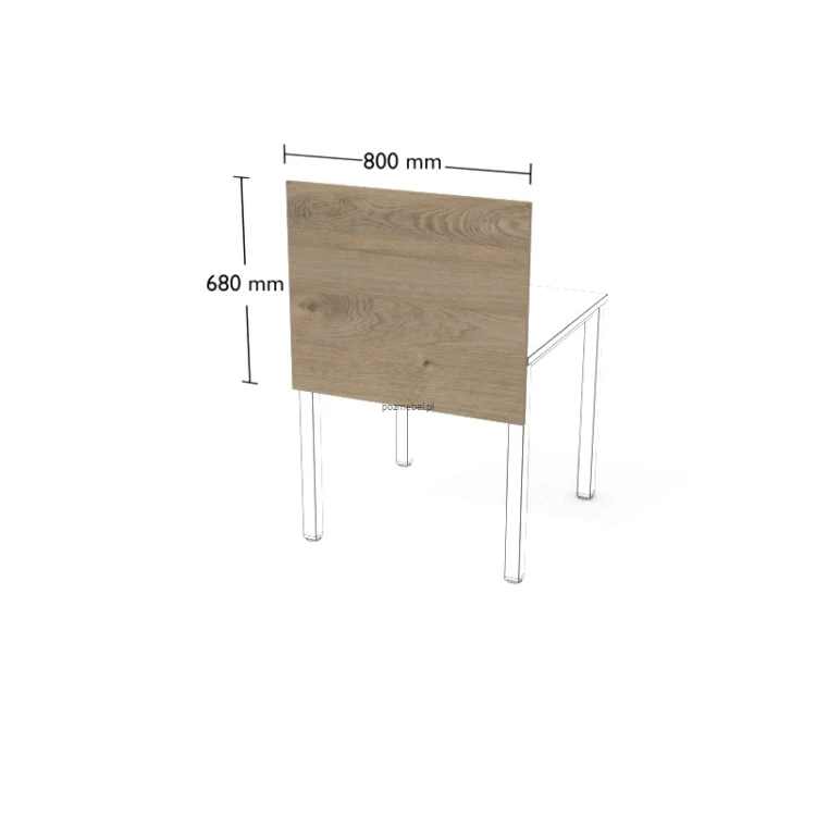 Płytowa przegroda do biurka XAR-PGV2 800 × 680 mm – panel boczny do stanowiska pracy