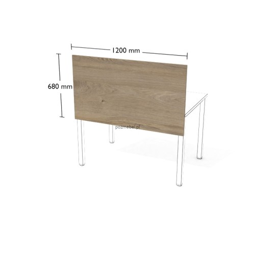 Płytowa przegroda do biurka XAR-PGV3 1200 × 680 mm – panel do pojedynczego stanowiska