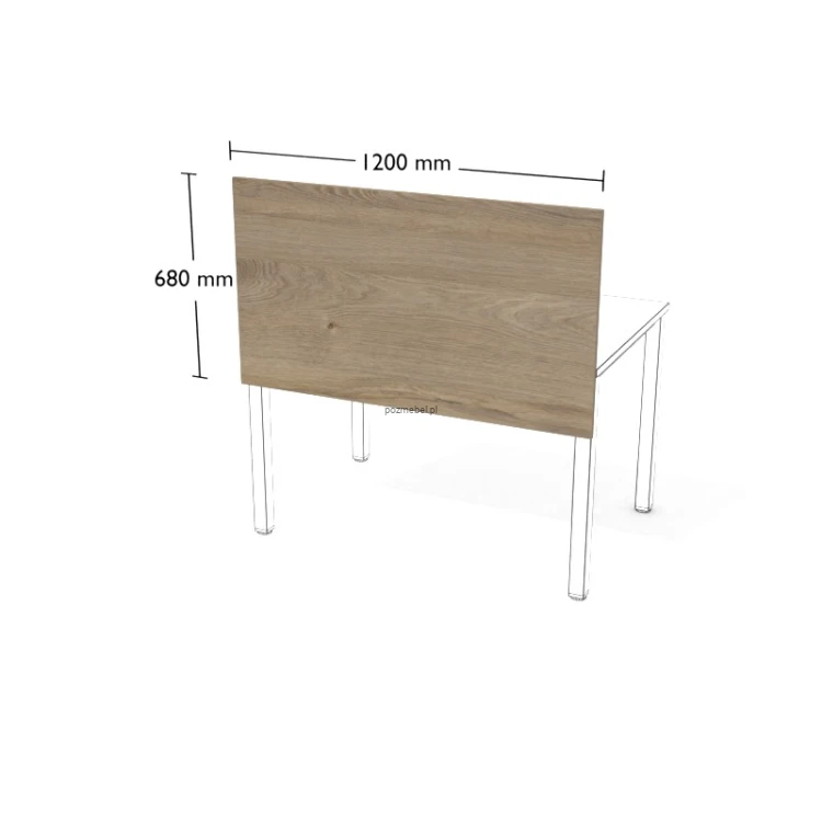 Płytowa przegroda do biurka XAR-PGV3 1200 × 680 mm – panel do pojedynczego stanowiska