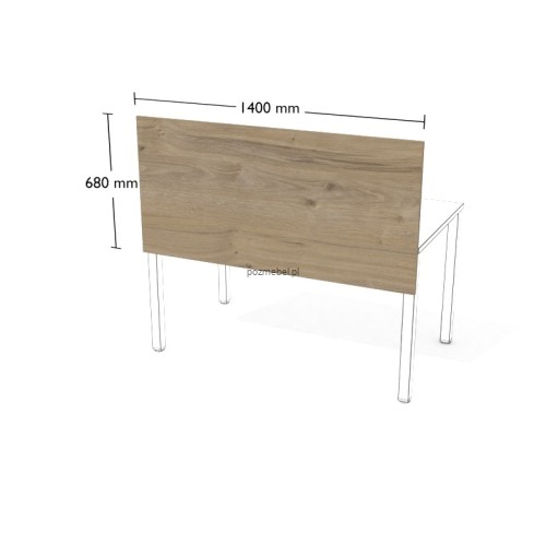 Płytowa przegroda do biurka XAR-PGV4 1400 × 680 mm – panel do pojedynczego stanowiska