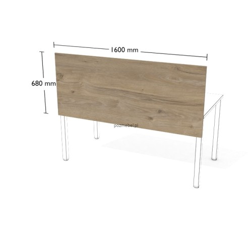 Płytowa przegroda do biurka XAR-PGV5 1600 × 680 mm – panel do pojedynczego stanowiska