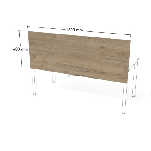 Płytowa przegroda do biurka XAR-PGV6 1800 × 680 mm – panel do pojedynczego stanowiska