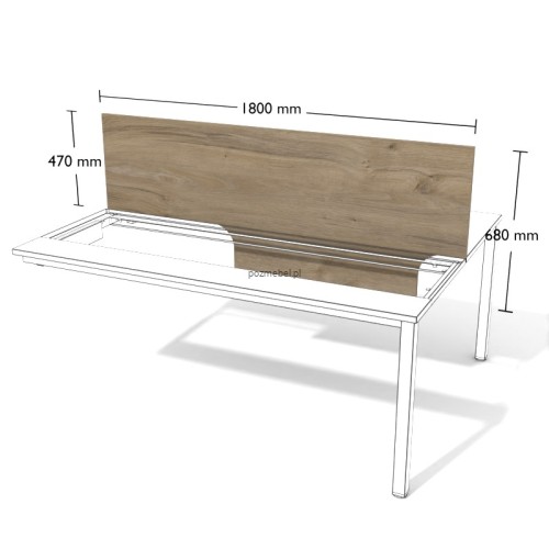 Płytowa przegroda do podwójnego biurka XAR-PGV15N 1800 × 680 mm – panel oddzielający stanowiska