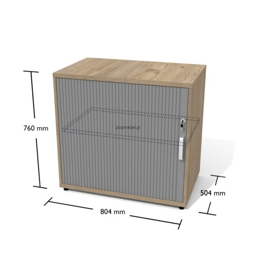 Kontener żaluzjowy Ktz2 804 × 504 × 760 mm – zamykany kontener dostawiany do biurka Antrax