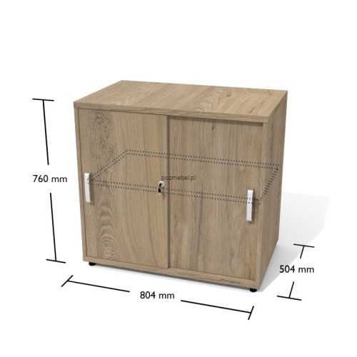 Kontener biurowy Ktr1 804 × 504 × 760 mm z drzwiami chowanymi – dostawka do biurka Antrax