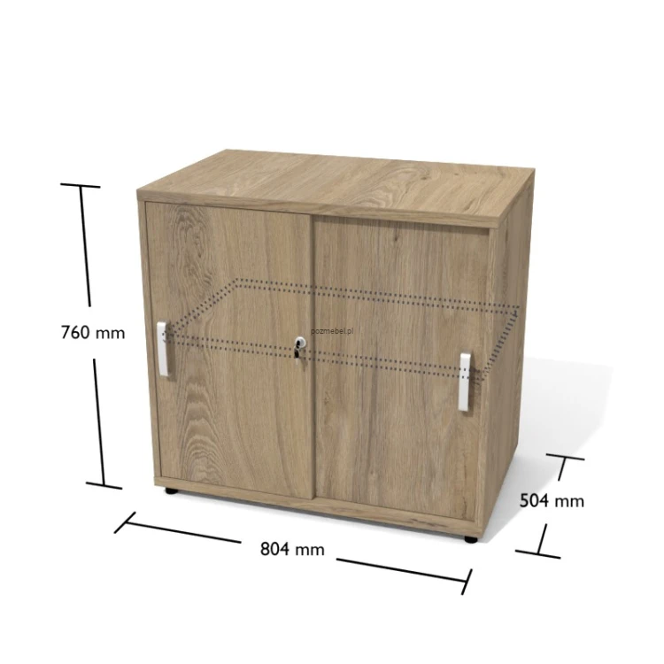 Kontener biurowy Ktr1 804 × 504 × 760 mm z drzwiami chowanymi – dostawka do biurka Antrax