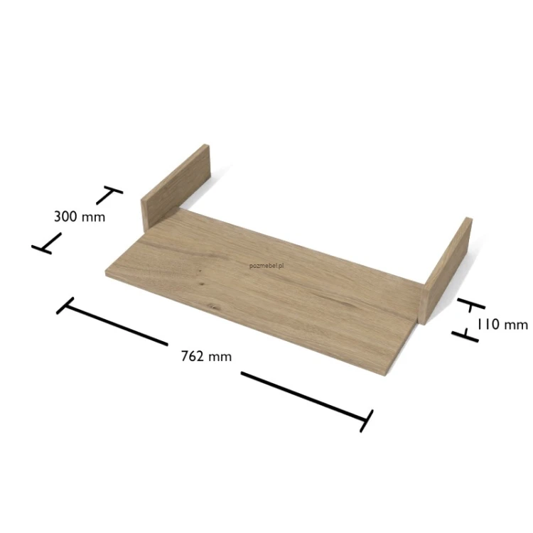 Półka na klawiaturę Pkt0 762 × 300 × 110 mm – wysuwana półka pod biurko Antrax