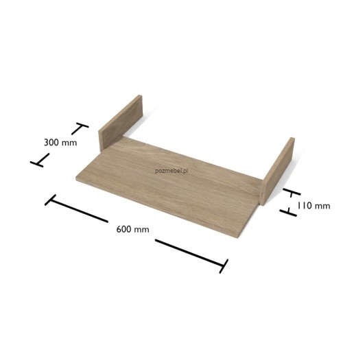 Półka na klawiaturę Pkt1 630 × 300 × 110 mm – półka pod biurko Antrax