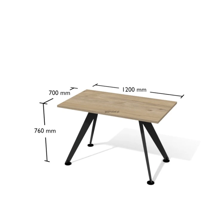 Nowoczesne biurko XAR-V2-7 1200 × 700 mm na stalowym stelażu – biurko gabinetowe Antrax