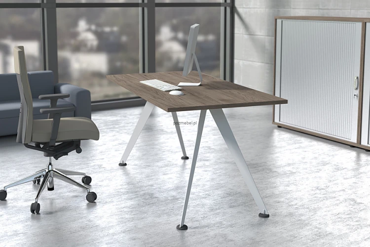 Nowoczesne biurko XAR-V3-7 1400x700 mm na stalowym stelażu – biurko gabinetowe Antrax
