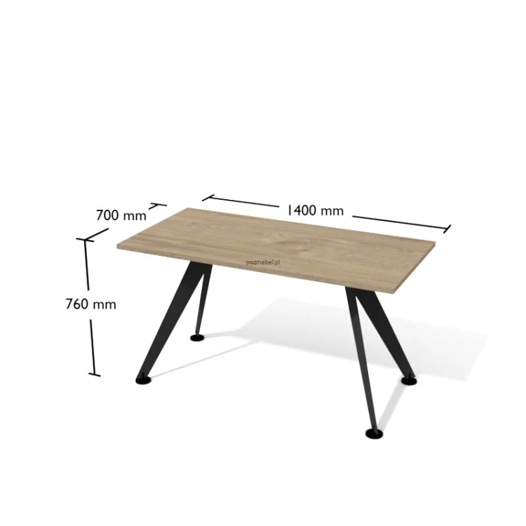 Biurko nowoczesne XAR-V3-7 1400x700 mm Antrax – meble biurowe
