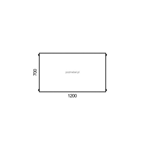 Wymiar blatu Antrax XAR-D2-7 120x70 cm