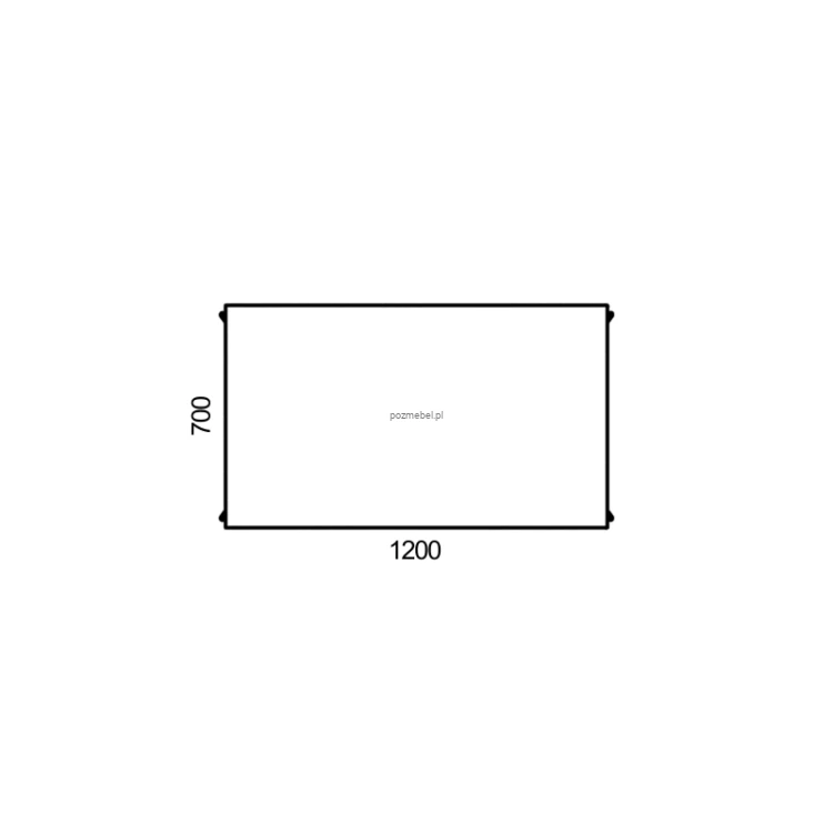 Wymiar blatu Antrax XAR-D2-7 120x70 cm