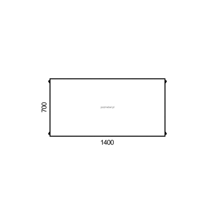Wymiary blatu XAR-D3-7 140x70 cm
