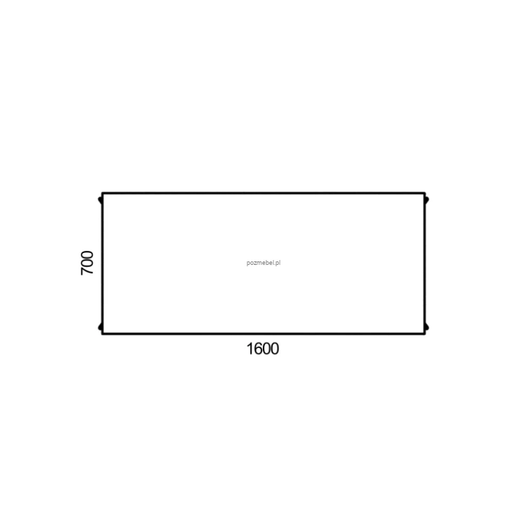 Wymiary blatu Antrax XAR-D4-7 160x70 cm