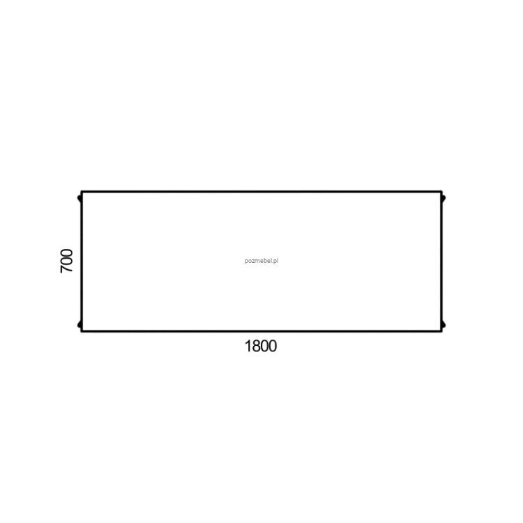 Wymiar blatu Antrax XAR-D5-7 180x70 cm