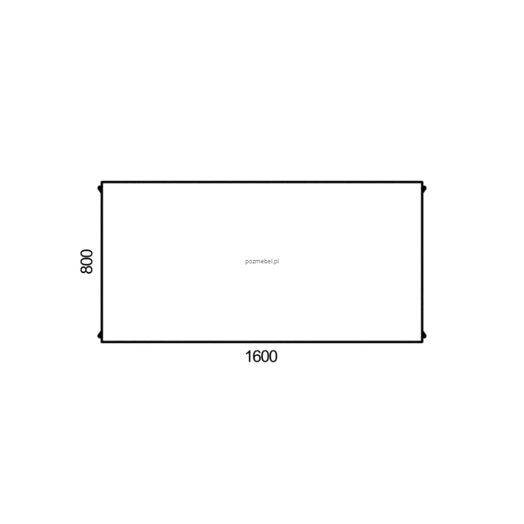 Wymiar blatu Antrax XAR-D4-8 160x80 cm