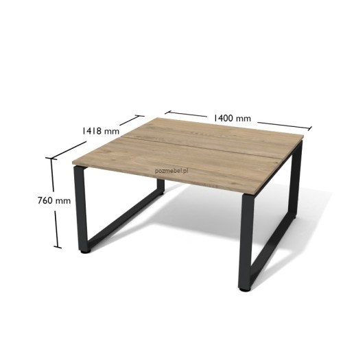 Nowoczesne biurko podwójne dwustanowiskowe Antrax XAR-Fb3-7 140x140 cm