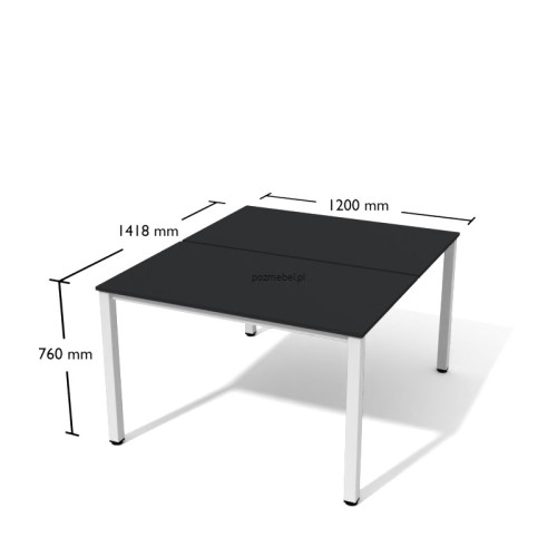 Biurko proste podwójne dwustanowiskowe Antrax Wgb12 120x140 cm White Graph