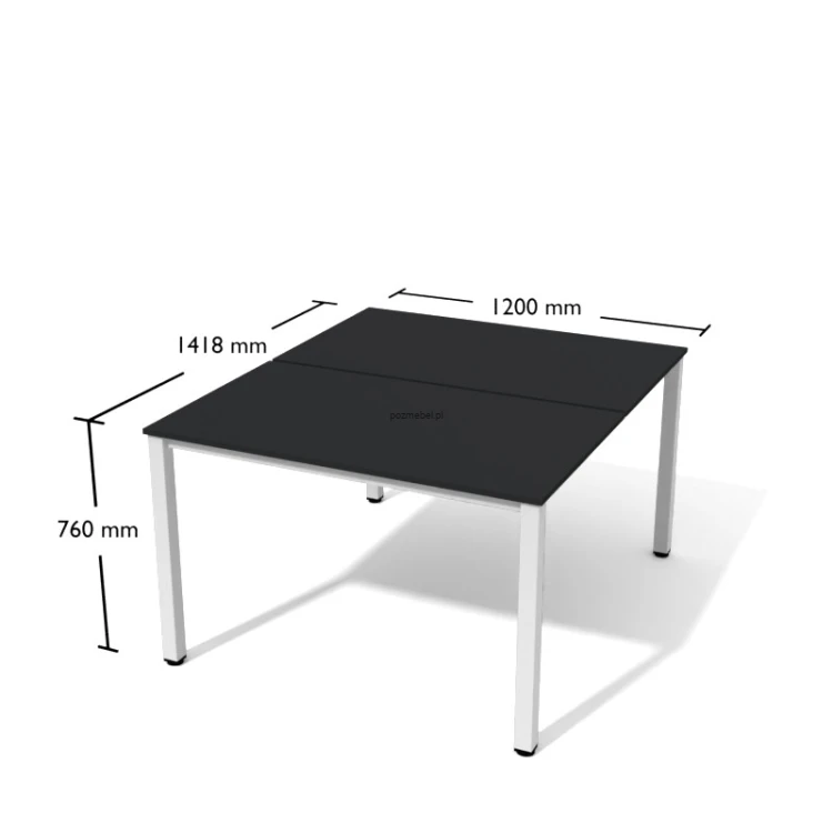 Biurko proste podwójne dwustanowiskowe Antrax Wgb12 120x140 cm White Graph
