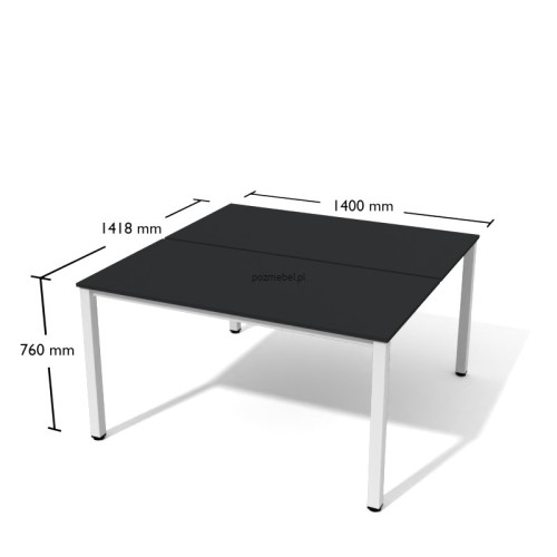Biurko proste podwójne dwustanowiskowe Antrax Wgb13 140x140 cm White Graph