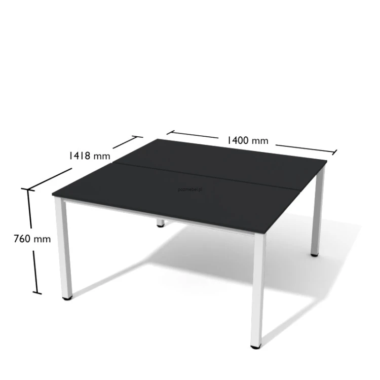 Biurko proste podwójne dwustanowiskowe Antrax Wgb13 140x140 cm White Graph