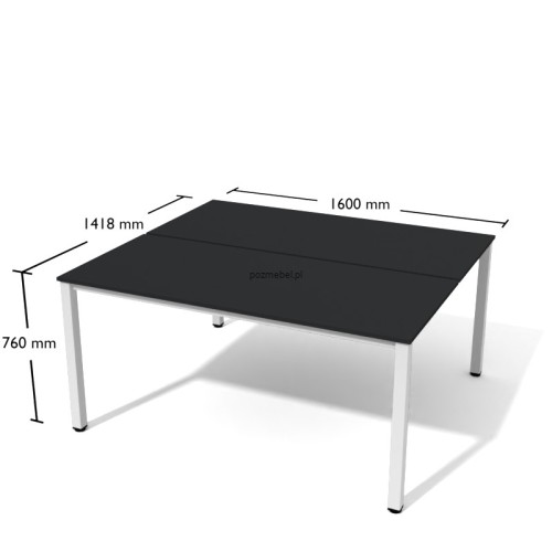 Biurko proste podwójne dwustanowiskowe Antrax Wgb14 160x140 cm White Graph
