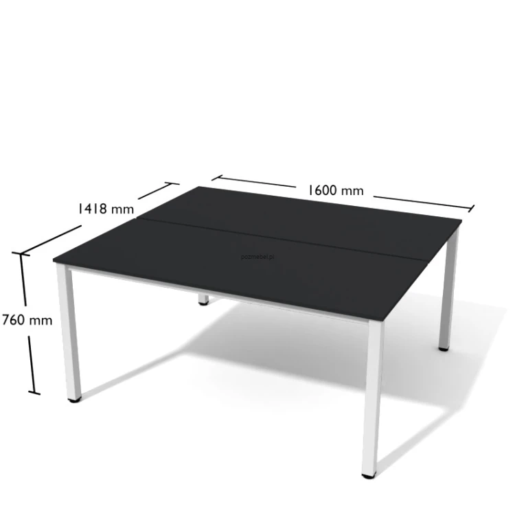 Biurko proste podwójne dwustanowiskowe Antrax Wgb14 160x140 cm White Graph