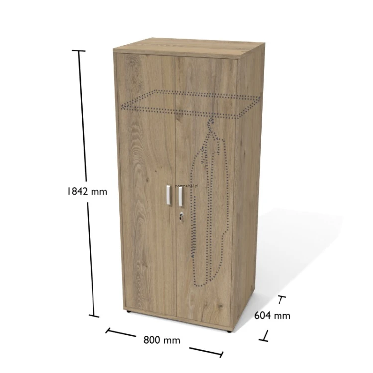 Szafa ubraniowa biurowa płytowa Antrax Su 80x38,5x185 cm