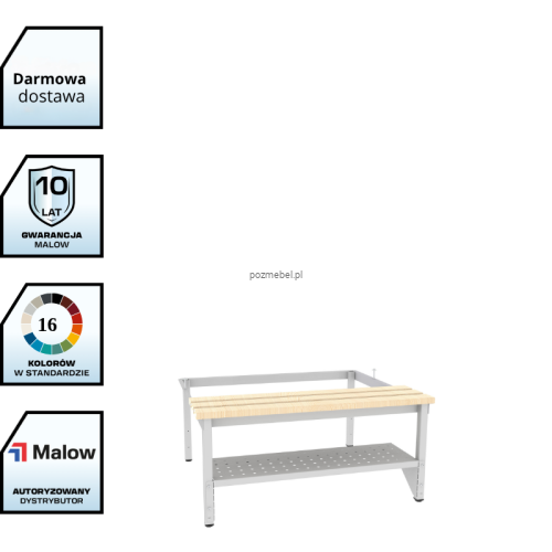 Podstawa ekonomiczna z siedziskiem i półką na buty P 333 W + PP 333 W Malow (szer. 90 cm) z darmowa dostawą