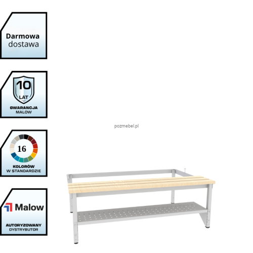 Podstawa ekonomiczna z siedziskiem i półką na buty P 433 W + PP 433 W Malow (szer. 120 cm) z darmowa dostawą