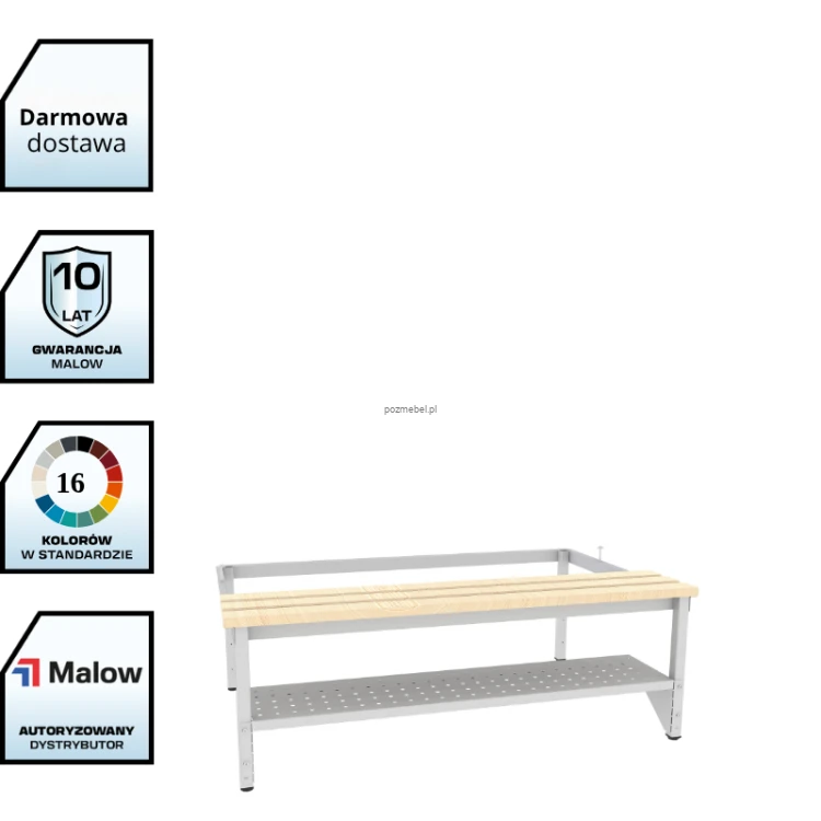 Podstawa ekonomiczna z siedziskiem i półką na buty P 433 W + PP 433 W Malow (szer. 120 cm) z darmowa dostawą