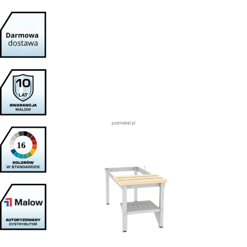 Podstawa ekonomiczna z siedziskiem i półką na buty P 413 W + PP 413 W Malow (szer. 40 cm)  z darmowa dostawą