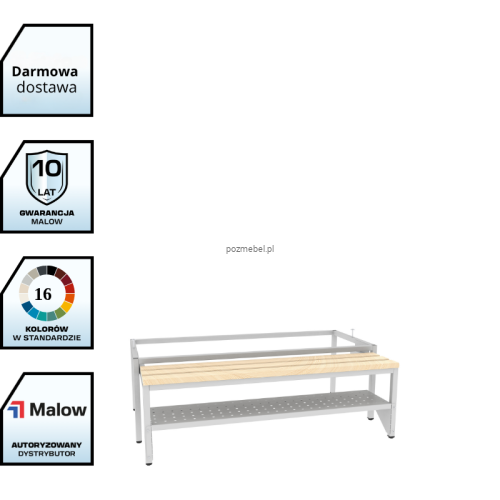 Podstawa wysuwana z siedziskiem i półką na buty PW 431 W + PPW 431 W Malow (szer. 120 cm) z darmowa dostawą