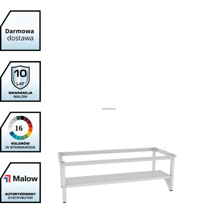Podstawa bez siedziska z półką na buty pod szafę 120 cm Malow z darmowa dostawą