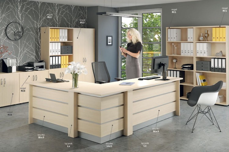 Wizualizacja szaf antrax, przedstawia szafę biurowa RT2 Antrax