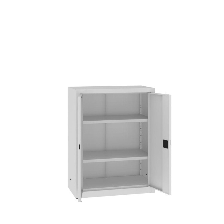 Front otwartej metalowej szafy aktowej z drzwiami skrzydłowymi Sbm 102 M lx pozmebel.pl