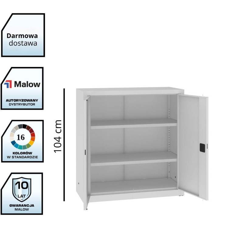 Szafa aktowa Sbm 103 Ral 7035, otwarta szafa aktowa Malow z darmowa dostawa.jpg