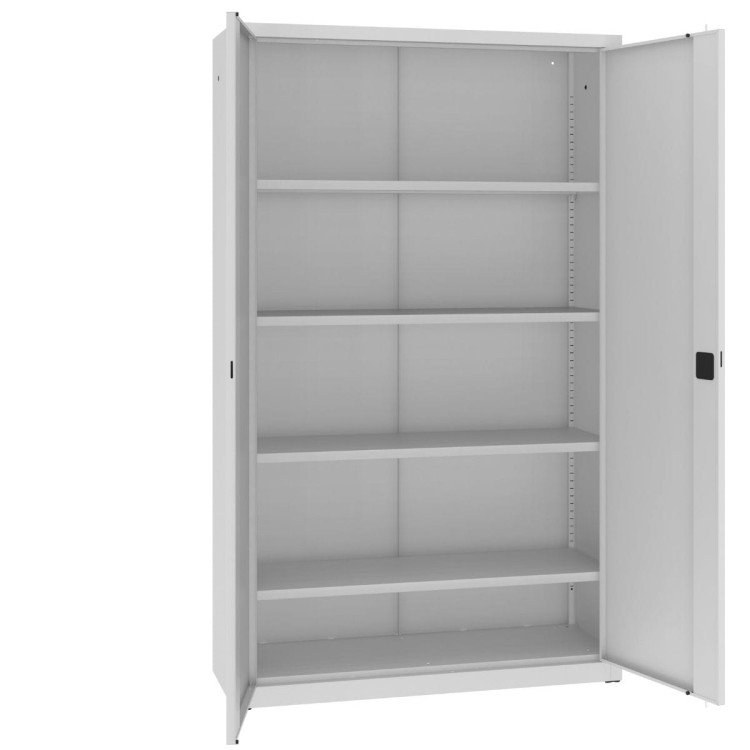 Otwarta metalowa szafa aktowa z drzwiami skrzydłowymi Sbm 212 M lx