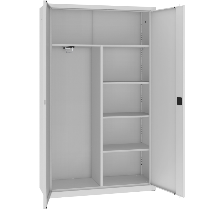 Otwarta metalowa szafa aktowa z drzwiami skrzydłowymi Sbm 215 M lx