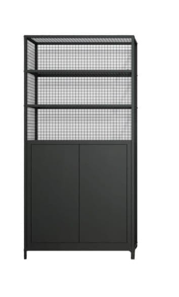 Szafa metalowa LOV 6c – wysoka loftowa szafa industrialna z półkami