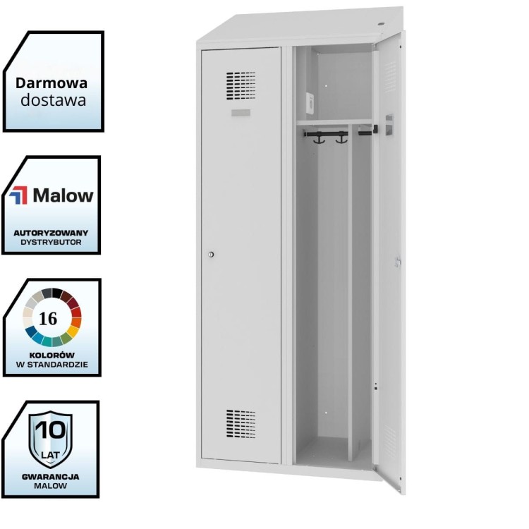 Szafa socjalna dwudzielna MSum 420v z przegrodą i gniazdkiem z darmową dostawą