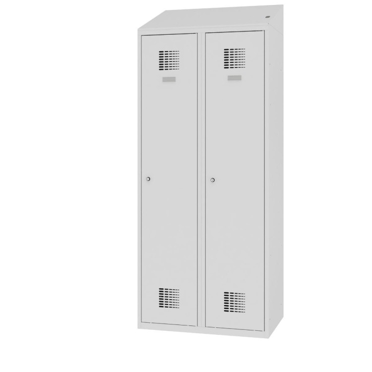 Zamknięta szafa socjalna dwudzielna MSum 420v z przegrodą i gniazdkiem z darmową dostawą