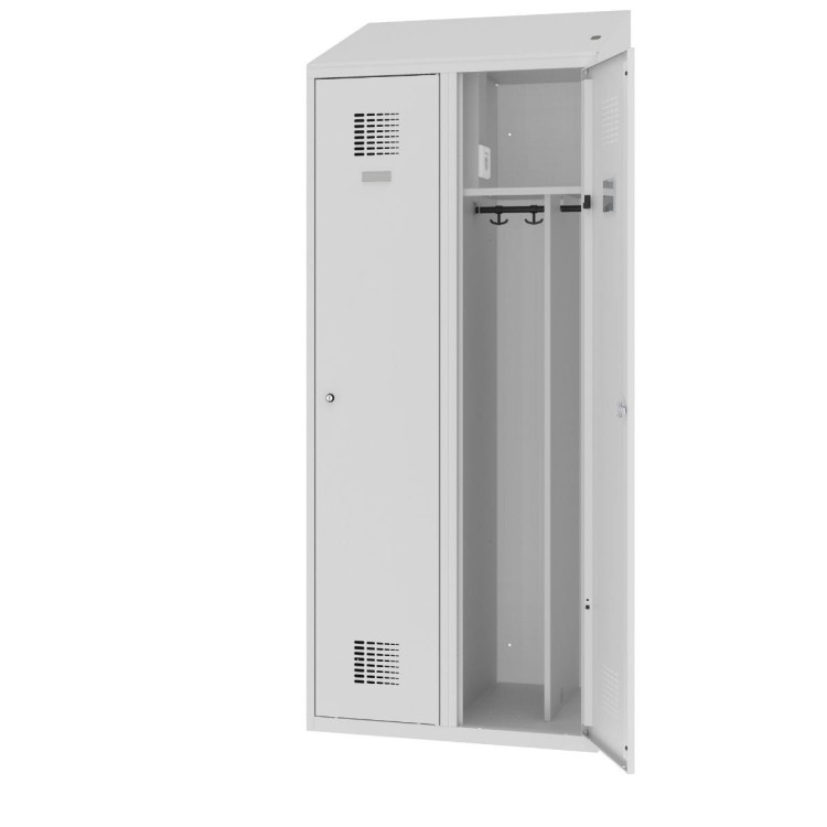 Otwarta szafa socjalna dwudzielna MSum 420v z przegrodą i gniazdkiem z darmową dostawą